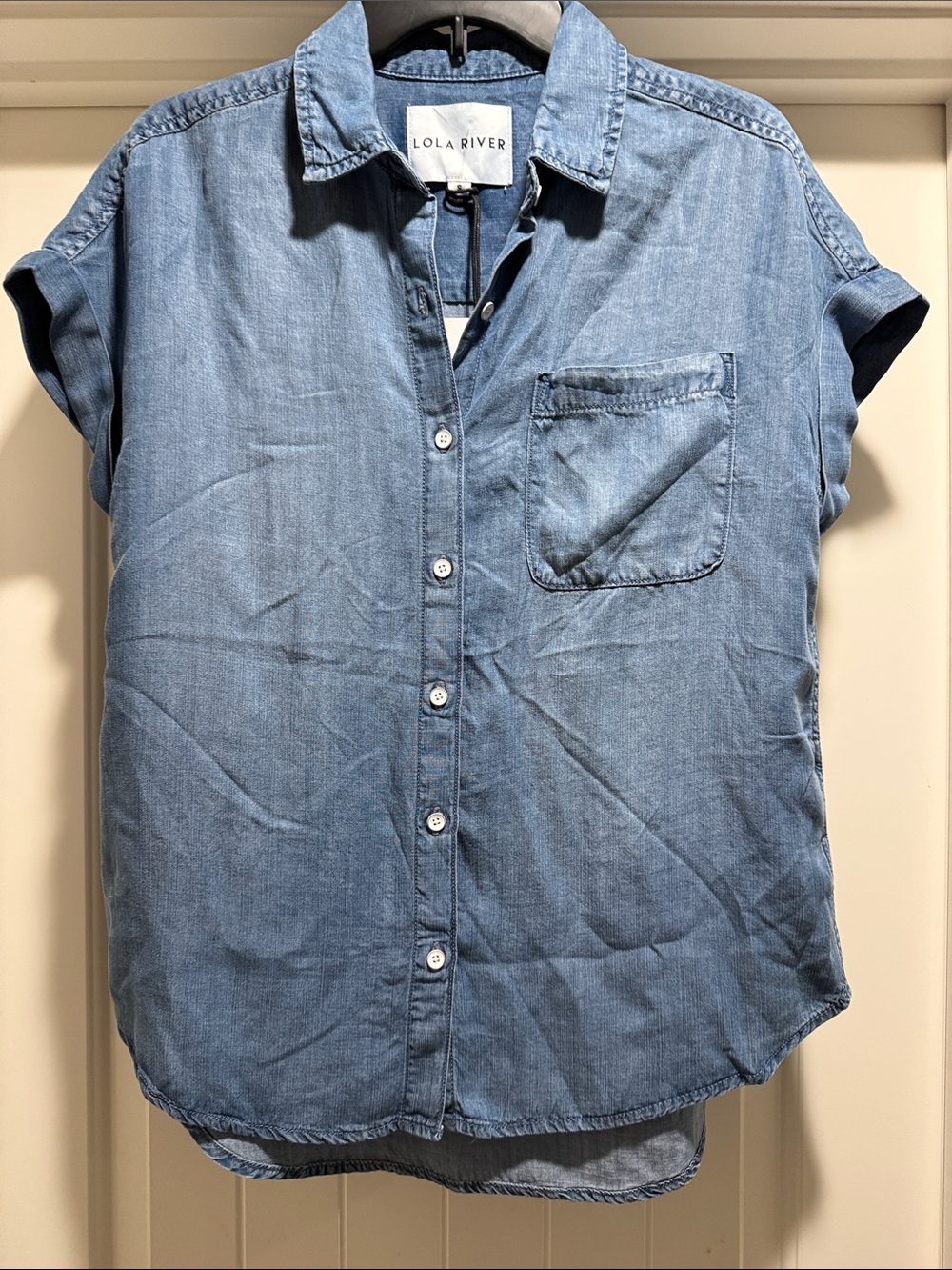Women's Light Blue 100% Lyocell Button-Up Shirt